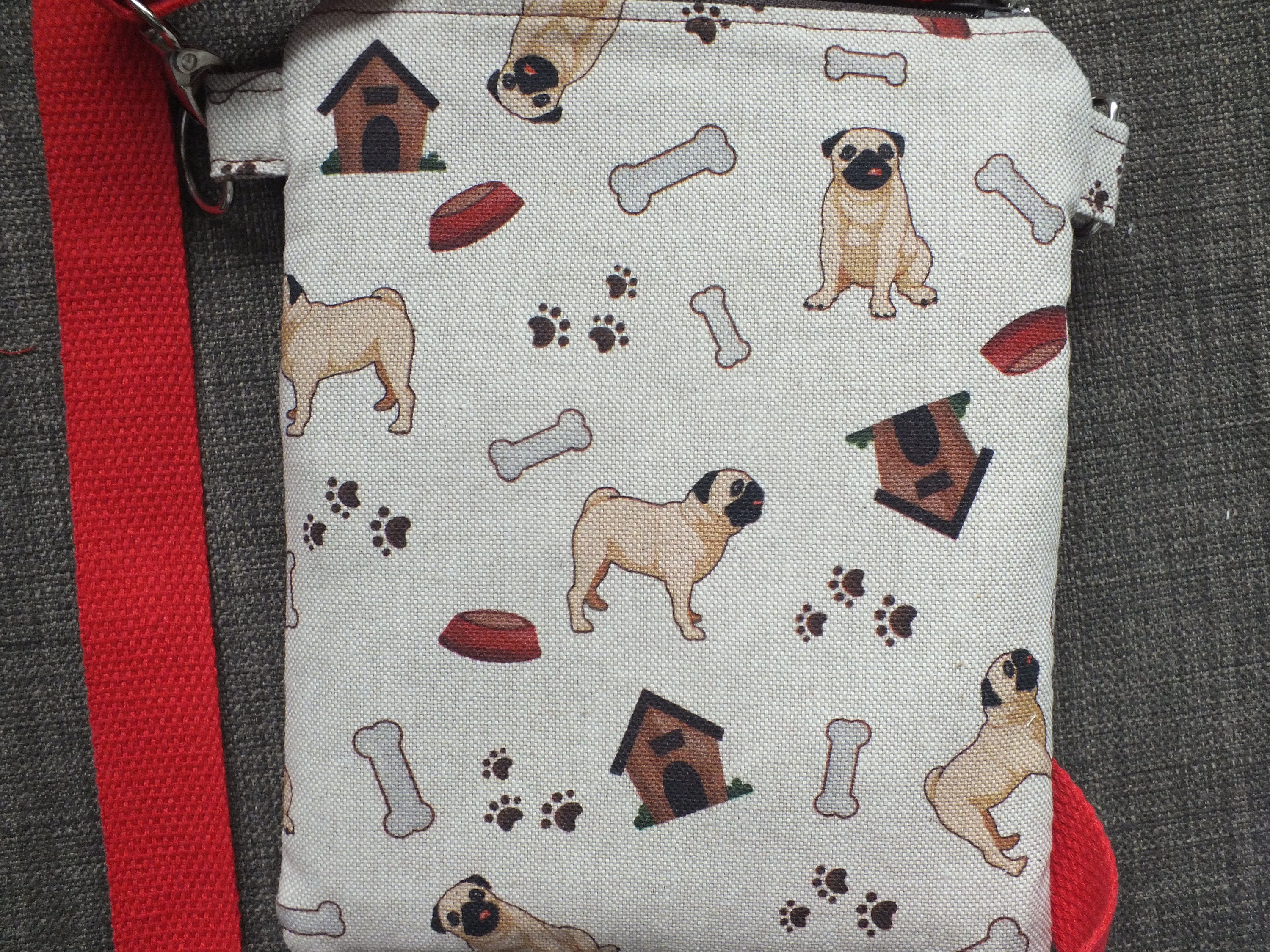 Cross Body Dog Walking Bag. Pug Print Dog Walker's Cross Etsy UK