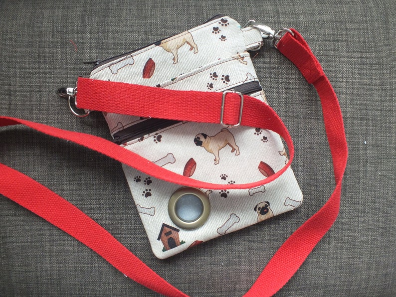 Cross Body Dog Walking Bag. Pug Print Dog Walker's Cross Etsy UK
