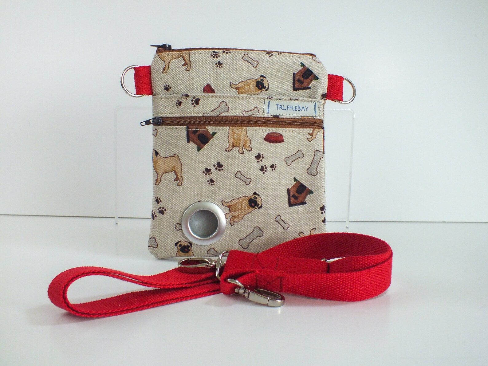 Cross Body Dog Walking Bag. Pug Print Dog Walker's Cross Etsy UK