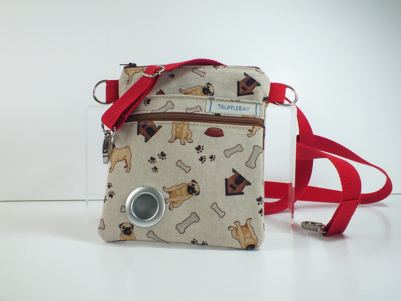 Cross Body Dog Walking Bag. Pug Print Dog Walker's Cross Etsy UK