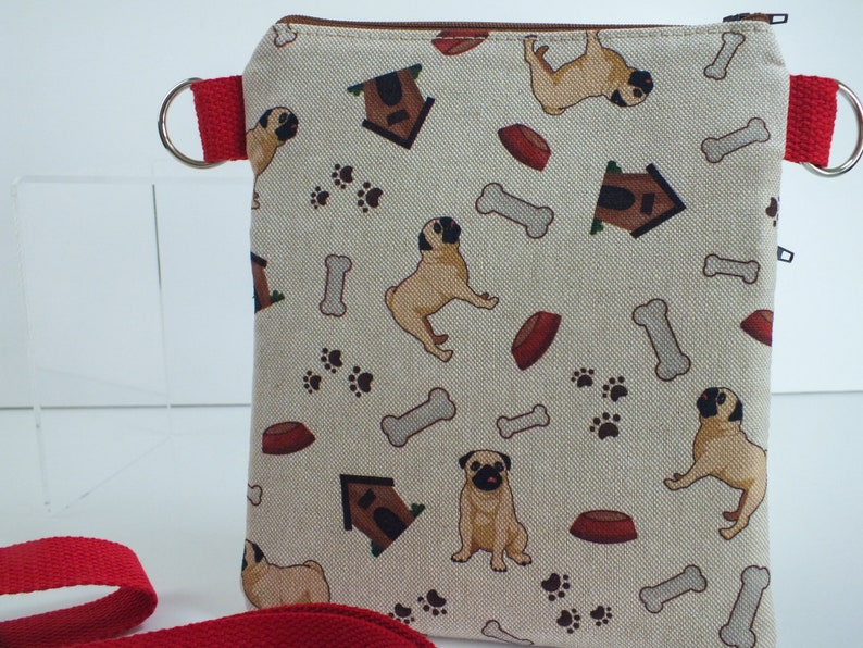 Cross Body Dog Walking Bag. Pug Print Dog Walker's Cross Etsy UK
