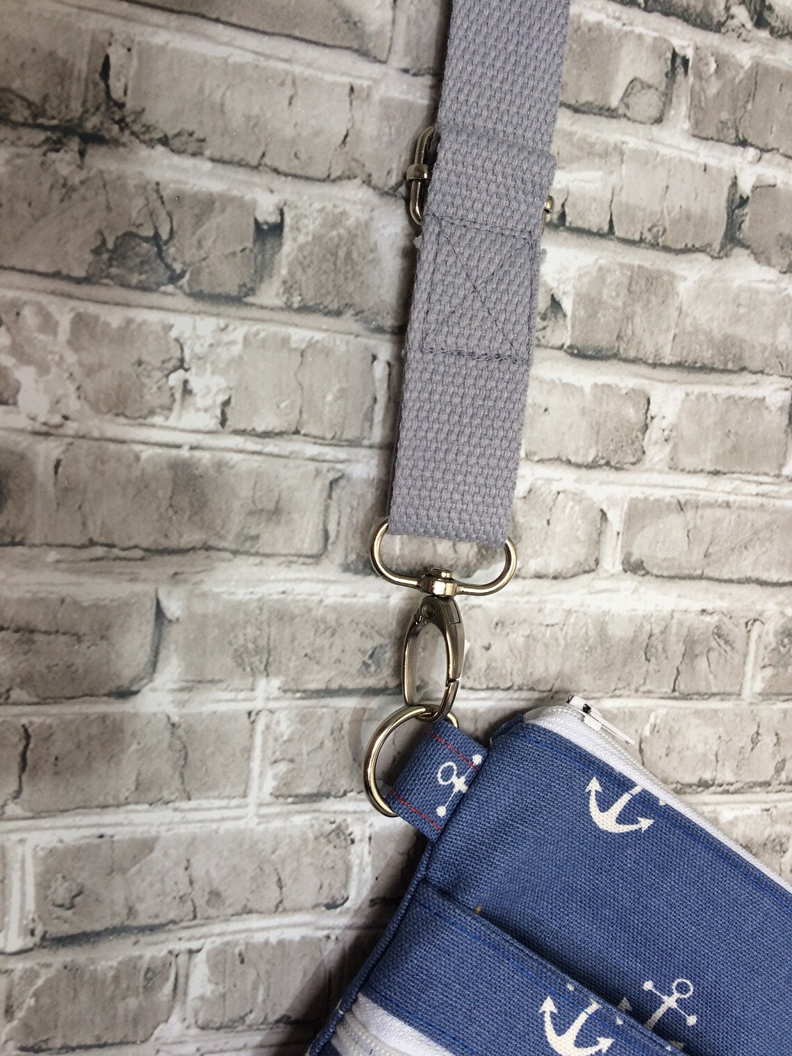 Cross Body Dog Walking Bag in Blue and White Nautical Anchor Etsy UK