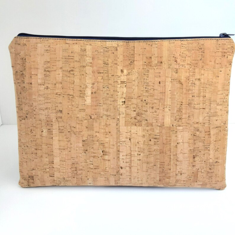 Laptop Sleeve in Natural Cork Fabric. Bespoke/Custom Made To Fit Padded Tablet Sleeve. 13in/14in/15in/16in/17in Sleeve. Laptop/Notebook Case image 1