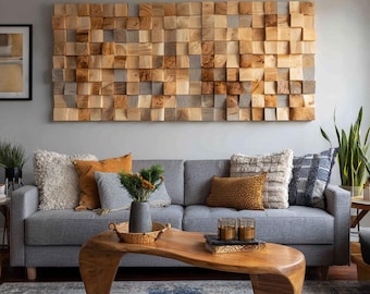 Handmade Solid Wood Wall Art. Hand Carved Wooden Wall Decor