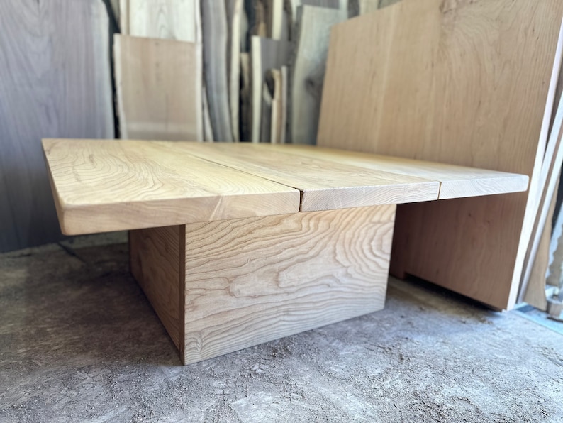 Square Wood Coffee Table: Modern Boho Style, Customizable image 9
