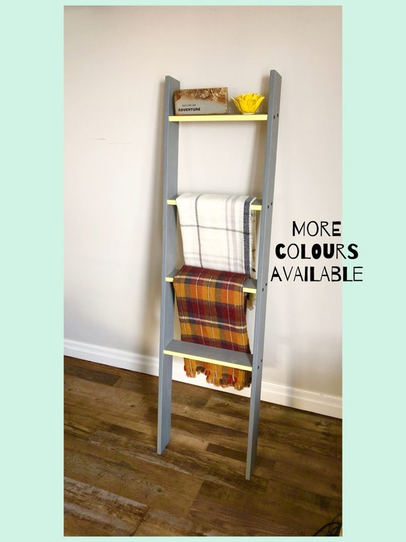 Wood Blanket Ladder Ladder Shelf Wooden Ladder Rustic Etsy