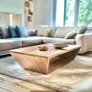 Modern Minimalist Boho Coffee Table, Handmade Wood Coffee Table, Boho Table