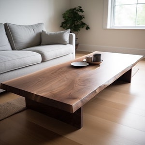 Live edge Modern Boho Coffee Table, Handmade Wood Coffee Table, Boho Table image 7