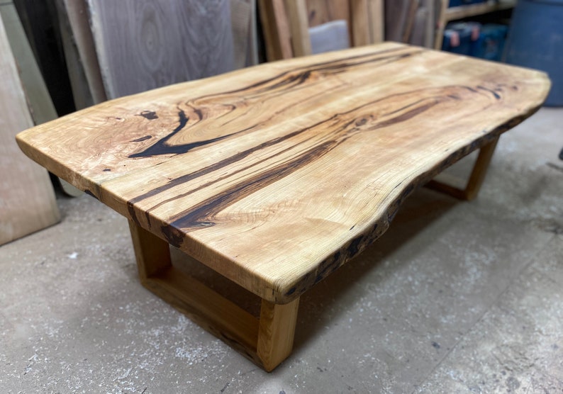 Live Edge Rustic Wood Coffee Table, Farmhouse Table, Mid Century Modern Coffee Table image 10