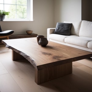 Live edge Modern Boho Coffee Table, Handmade Wood Coffee Table, Boho Table image 6