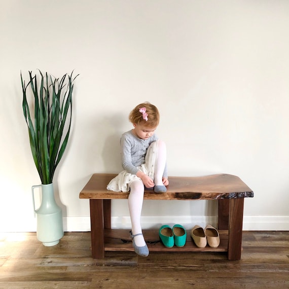 Live edge entry bench outlet