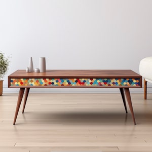 Mid Century Modern Coffee Table, Handmade Wood Coffee Table, Boho Table