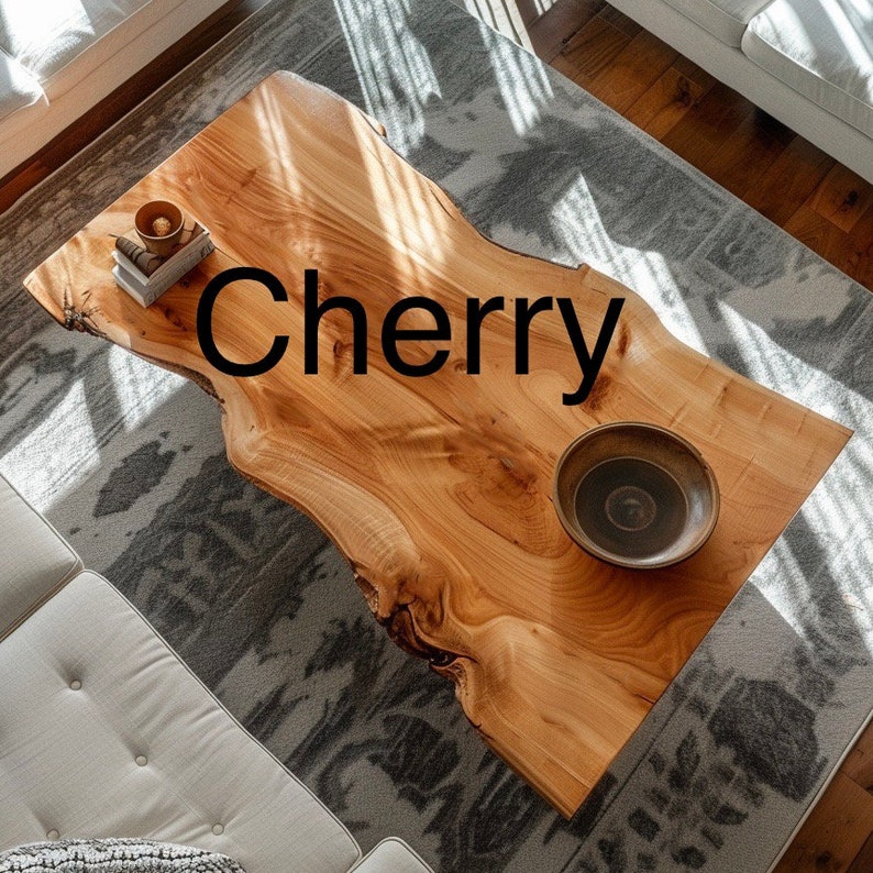 Live edge Modern Boho Coffee Table, Handmade Wood Coffee Table, Boho Table image 4