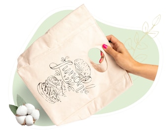 Canvas Lunch Bag - Cotton Lunch Tote for Women, Men and Kids - Lunch Bag for Kids - Washable & Environment-friendly - Organic Cotton