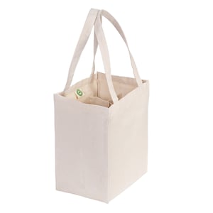 Six Bottle Canvas Wine Tote Bag - Premium Material, Double Stitched, Extremely Sturdy, Washable & Reusable Wine Carrier Bags