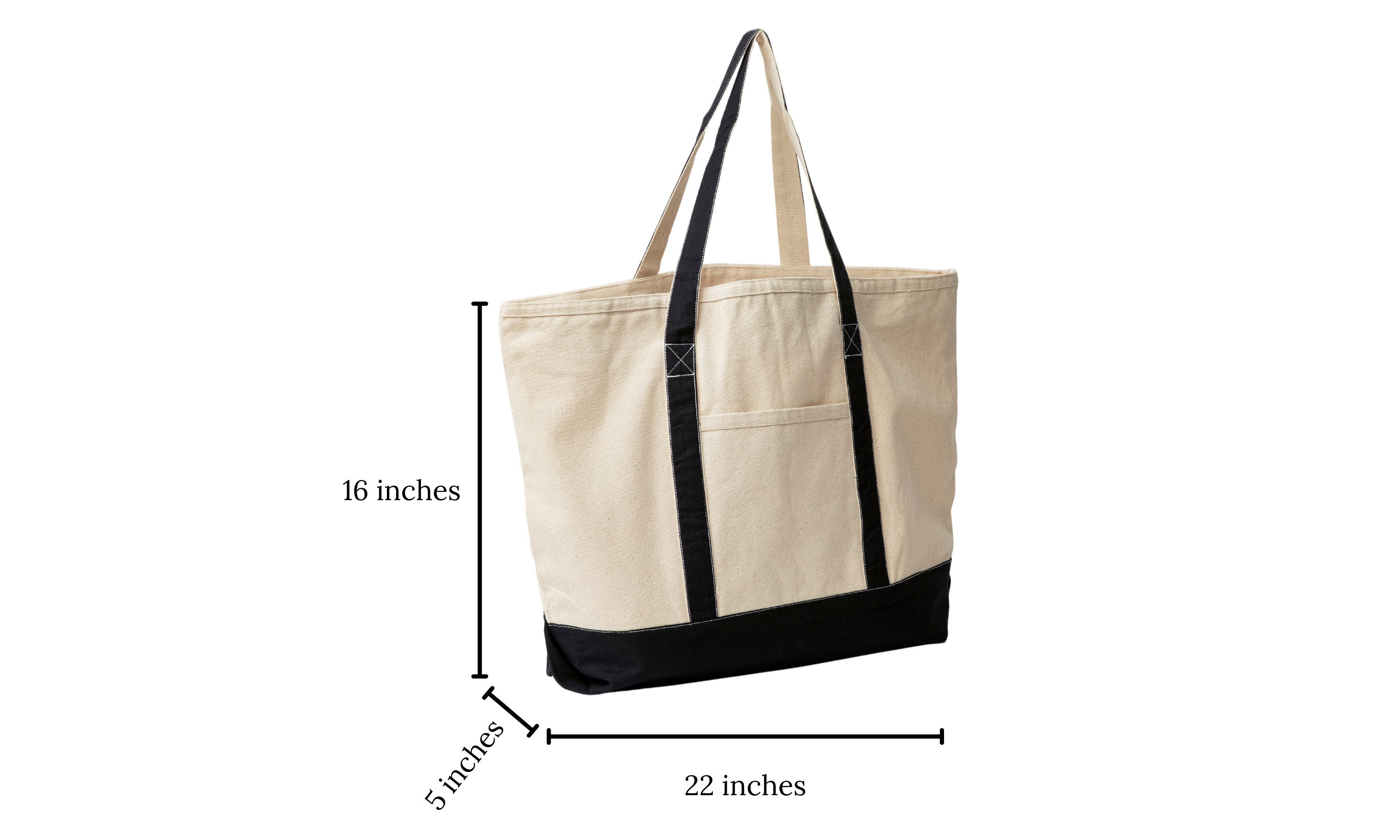 Extra Large Canvas Tote Bag with Handle and Zipper Top