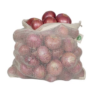 Reusable Produce Bags Organic Cotton Mesh Produce Bags 6 Pack Washable Mesh Vegetable Bags Tare Weight on Label image 4