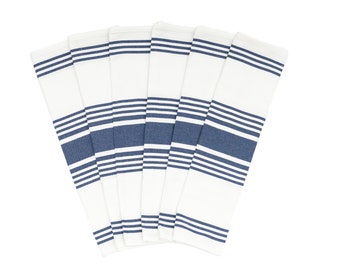 Striped Cotton Kitchen Towels - 100% Cotton, Highly Absorbent, 6 Pack, 30"x20" Hand Towels and Dish Towels