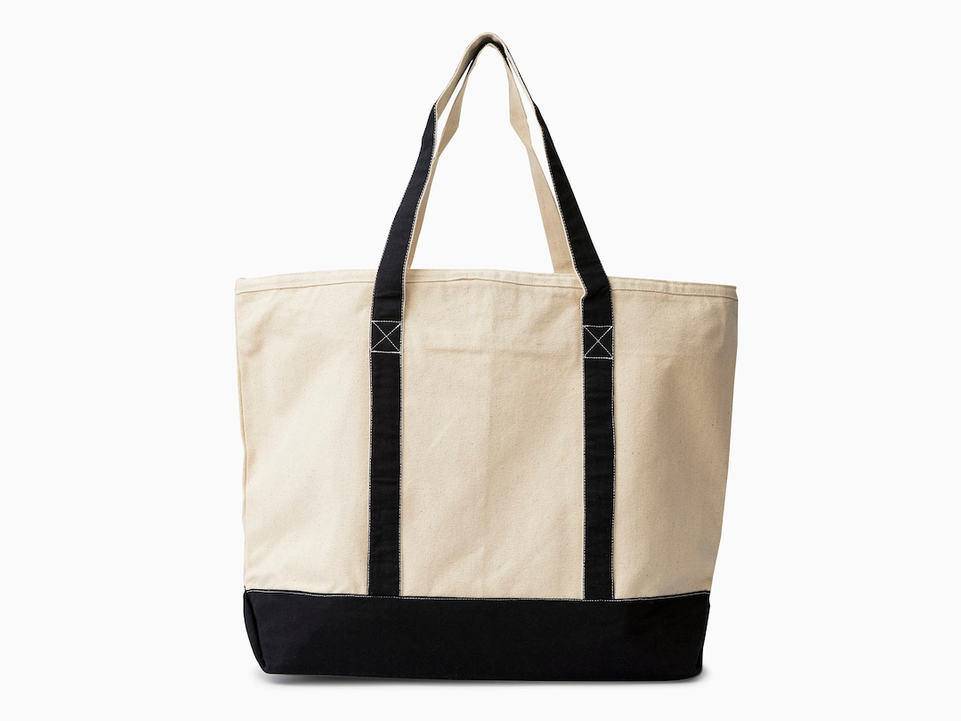 Extra Large Canvas Tote Bag With Zipper Large Canvas Beach Bags Big ...