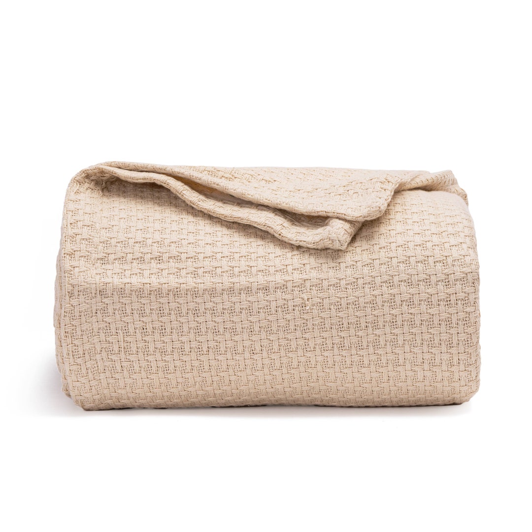 Organic Cotton Thermal Blankets All Season Cotton Thermal Blanket Ultra Soft Basket Weave