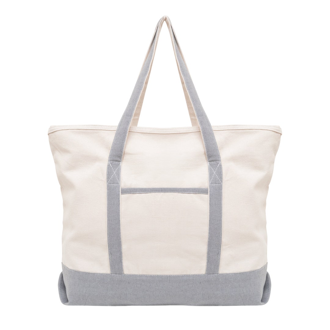 Extra Large Canvas Tote Bag With Zipper - Large Canvas Beach