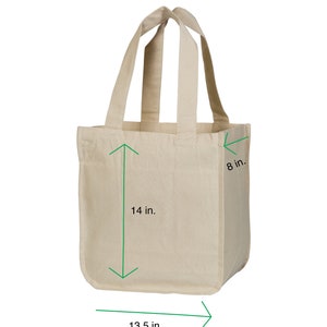 Reusable Grocery Bags with Bottle Sleeves Organic Cotton Canvas Grocery Shopping Bags Extremely Sturdy & High Quality Grocery Tote Bags image 4