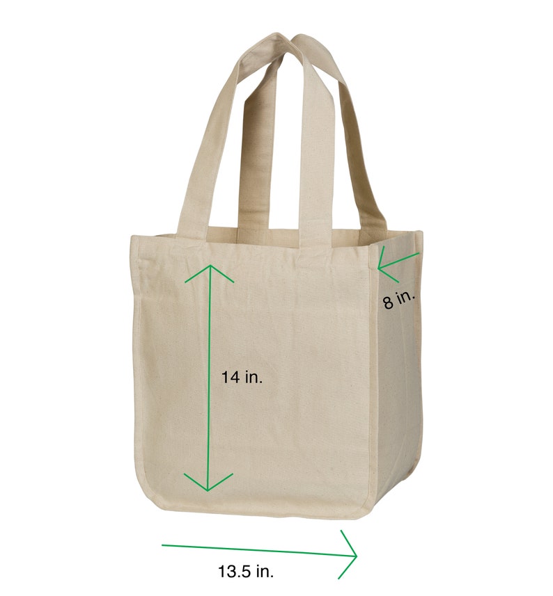 Reusable Grocery Bags with Bottle Sleeves Organic Cotton Canvas Grocery Shopping Bags Extremely Sturdy & High Quality Grocery Tote Bags image 4