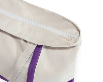 Large Canvas Tote Bag For Women - Reusable Shopping Bag With Zipper, Durable Rip-Stop Polyester (15.7x19.7 Inches)