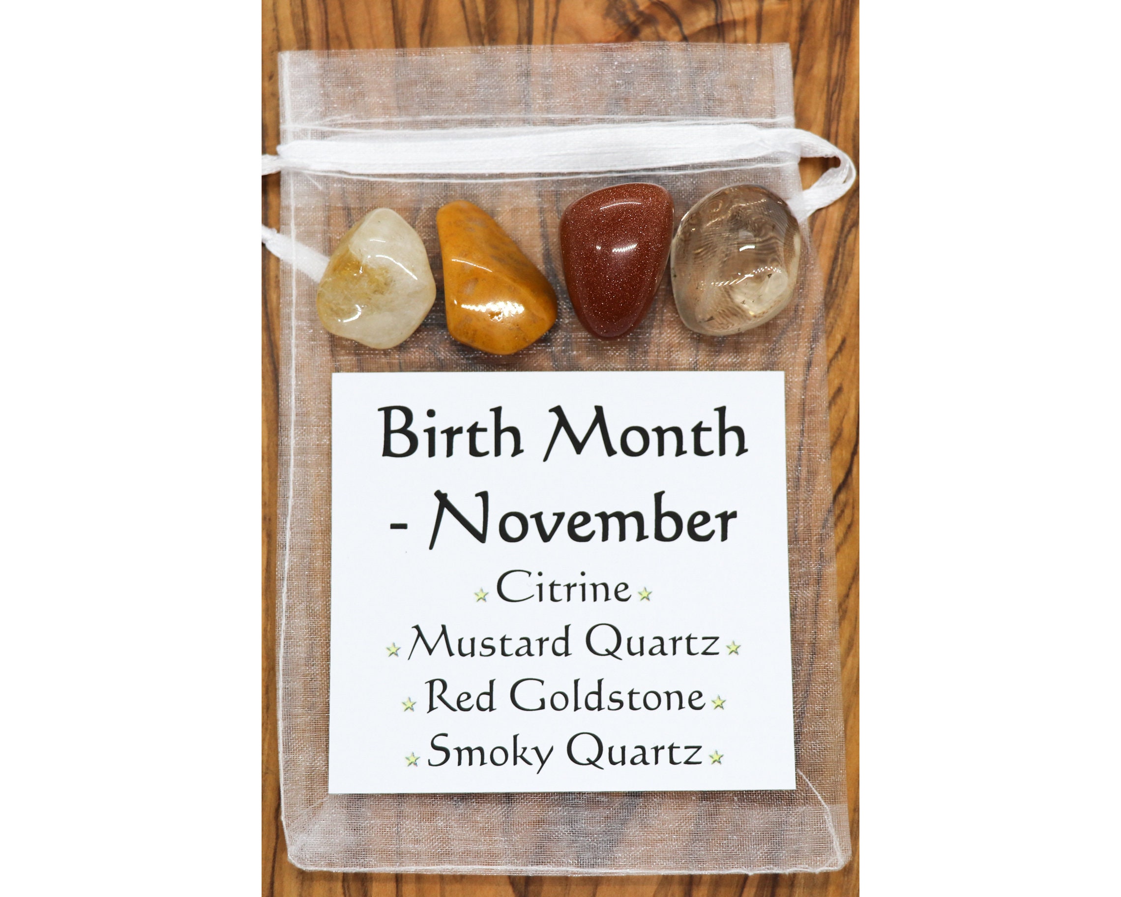 Birth Month November Crystal Gift Set Citrine Mustard Quartz Etsy