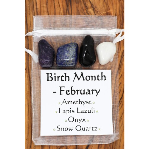Birth Month February Crystal Gift Set Amethyst Lapis Lazuli Etsy