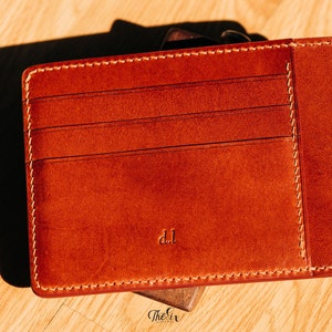 Card Holder Leather Wallet for men with Buttero leather,  Wicket Craig leather