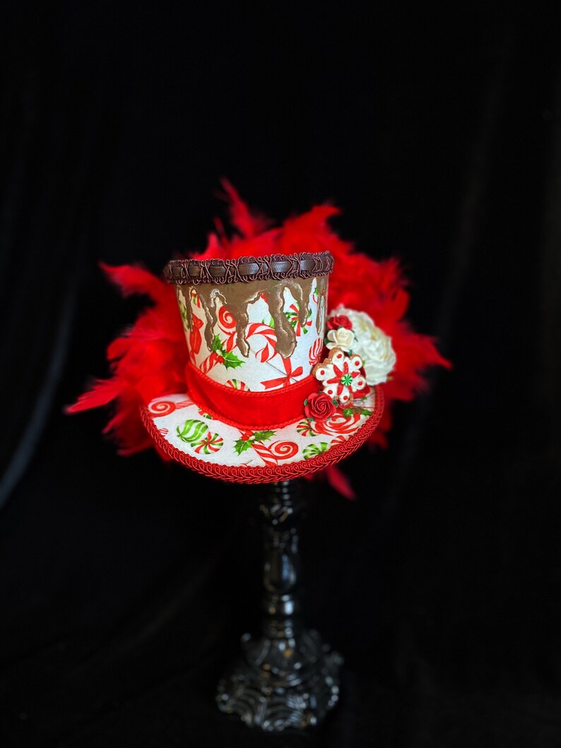 Chocolate Drizzled Peppermint Mini Top Hat Christmas Mini Top Etsy