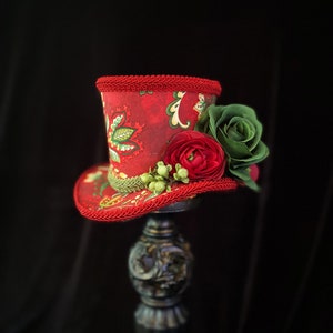 Christmas Mini Top Hat, Paisley Mini Top Hat