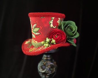 Christmas Mini Top Hat, Paisley Mini Top Hat