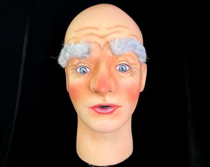 Surprised Santa Mannequin Head, Male Mannequin Head made to order