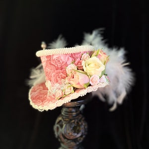 Country French Mini Top Hat, Pink Mini Top Hat