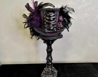 Gothic Corseted Mini Top Hat