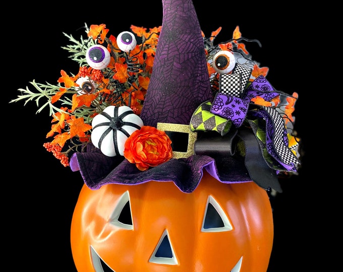 Large Jackolantern Centerpiece, Light up Jackolantern, Light up