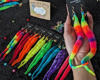 Worm on a String Statement Earrings