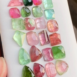 41-Carats Natural Multi Color Tourmaline Rosecut 6.5mm to 12mm long Tourmaline,faceted tourmalines,tourmaline jewellery