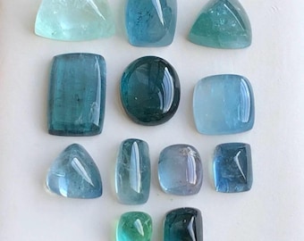 Natürliches Turmalin Cabochon Lot - Herkunft Afghanistan (5.5-12 mm), 30 Karat