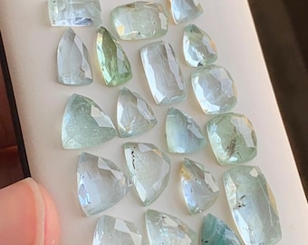 40 Carat Natural Aquamarine Rosecut Gemstones: Pakistan Origin,8.3 to 14.8 mm