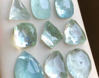 61 Carat Natural Aquamarine Rose Cut Gems: 12-17mm