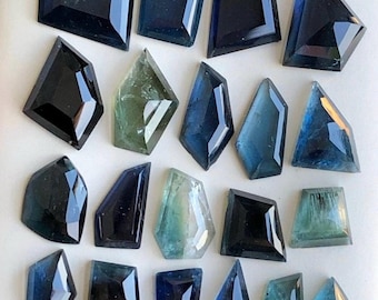 Natural Blue Tourmaline Rose Cut Gemstones - Afghanistan Origin, 35 carats