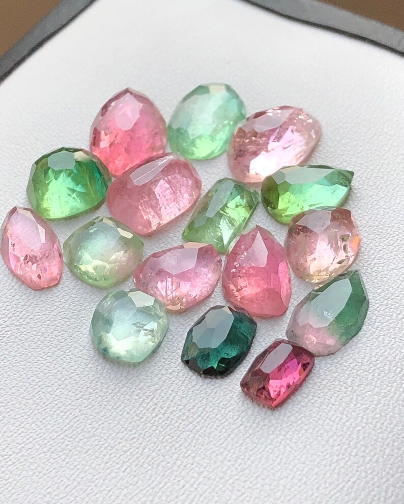 Natural stones,flat back,Size ranges:8 to 14 mm 33-carats Natural tourmaline rose cuts