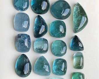 28 Karat Natürliche Blaue Turmalin Cabochon Lot - Afghanistan Herkunft, 5 bis 13 mm