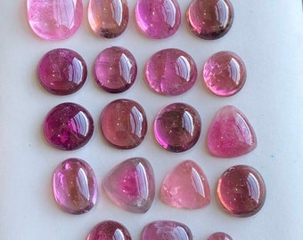 Pink Tourmaline Cabochon Lot: 24.5 Carats, Afghanistan Origin, 5 to 10 mm