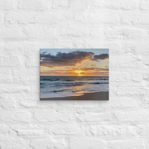 Golden Hush - Sunset at Melbourne Beach, Florida | Ocean Photography Canvas Print