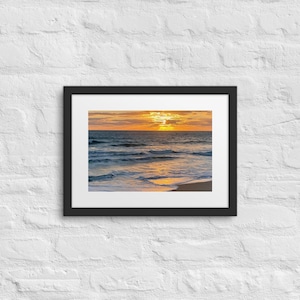 Golden Hush - Florida Beach Sunset Framed Matte Photo Print