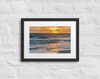 Golden Hush - Florida Beach Sunset Framed Matte Photo Print
